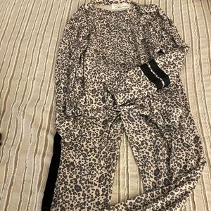 Vintage Havana top and pants set in leopard print both size small
